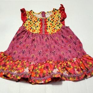 Matilda Jane Odette Flutter Pink & Yellow Multi Pattern Sleeveless Top 6 Girls